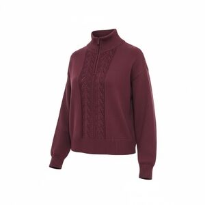 Christopher & Banks Women’s Mock Neck Half Zip Sweater Burgundy Knit Size Medium